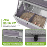 GUTINNEEN Chicken Coop Outdoor Wooden Portable Hen House Expandable Poultry Cage with Nesting Box,Perches,Waterproof Roof GUTINNEEN