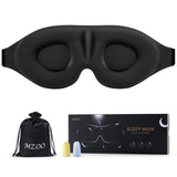 MZOO Sleep Eye Mask for Side Sleeper Men Women, Zero Eye Pressure 3D Sleeping Mask, Light Blocking Patented Design Night Blindfold, Soft Eye Shade Cover for Travel, Black MZOO
