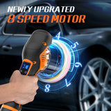 Protmex Cordless Buffer Polisher with 2 Alternative Batteries, 8 Variable Speed 2800-5500RPM Car Buffers and Polishers kit With 11 Attachments, 5IN Cordless Polisher For Car Detailing/Polishing/Waxing Protmex