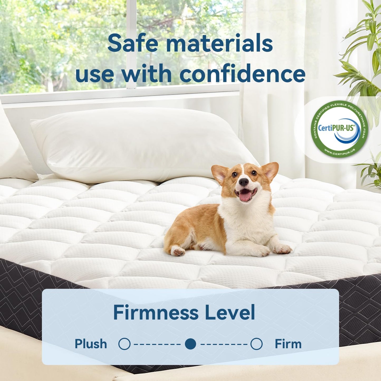 TERISTE 6 Inch Full Mattress Breathable Gel-Memory Foam Plus Pillowtop Mattress, Cool and Skin-Friendly, Fiberglass Free, Mattress in a Box, CertiPUR-US® Certified, Safe and Worry-Free