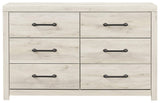 Signature Design by Ashley Cambeck Farmhouse Industrial 6 Drawer Dresser, Whitewash Signature Design by Ashley