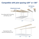 FLEXIMOUNTS 3x6 Overhead Garage Storage Adjustable Ceiling Storage Rack 72" Length x 36" Width x 40" Height (White) FLEXIMOUNTS