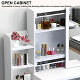 WIIS' IDEA Vanity Desk with Lights,Makeup Vanity with Mirror,Small Vanity with 4 Drawers&Storage Shelves,Vanity Desk with LED Lights,Extra Large Sliding Mirror,3 Lighting Modes,Brightness Adjustable WIIS' IDEA