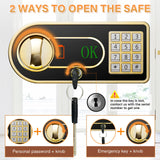 4.0 Cu ft Large Safes for Home Use Fire and Water Proof, Digital Security Fireproof Safe with Combination and Key, 2 Removable Shelves, Anti-Theft Home Safe Box for Document Money Valuables Pisleto