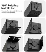 JUNNUJ 20 Amp Power Strip Surge Protector 4800J, Heavy Duty 8 Outlet Metal Multi Angle Mount, 20A Garage Power Strip Shop 6-20R T-Slot, 5-20P Plug 12 Gauge Extension Cord 6ft for Appliance JUNNUJ