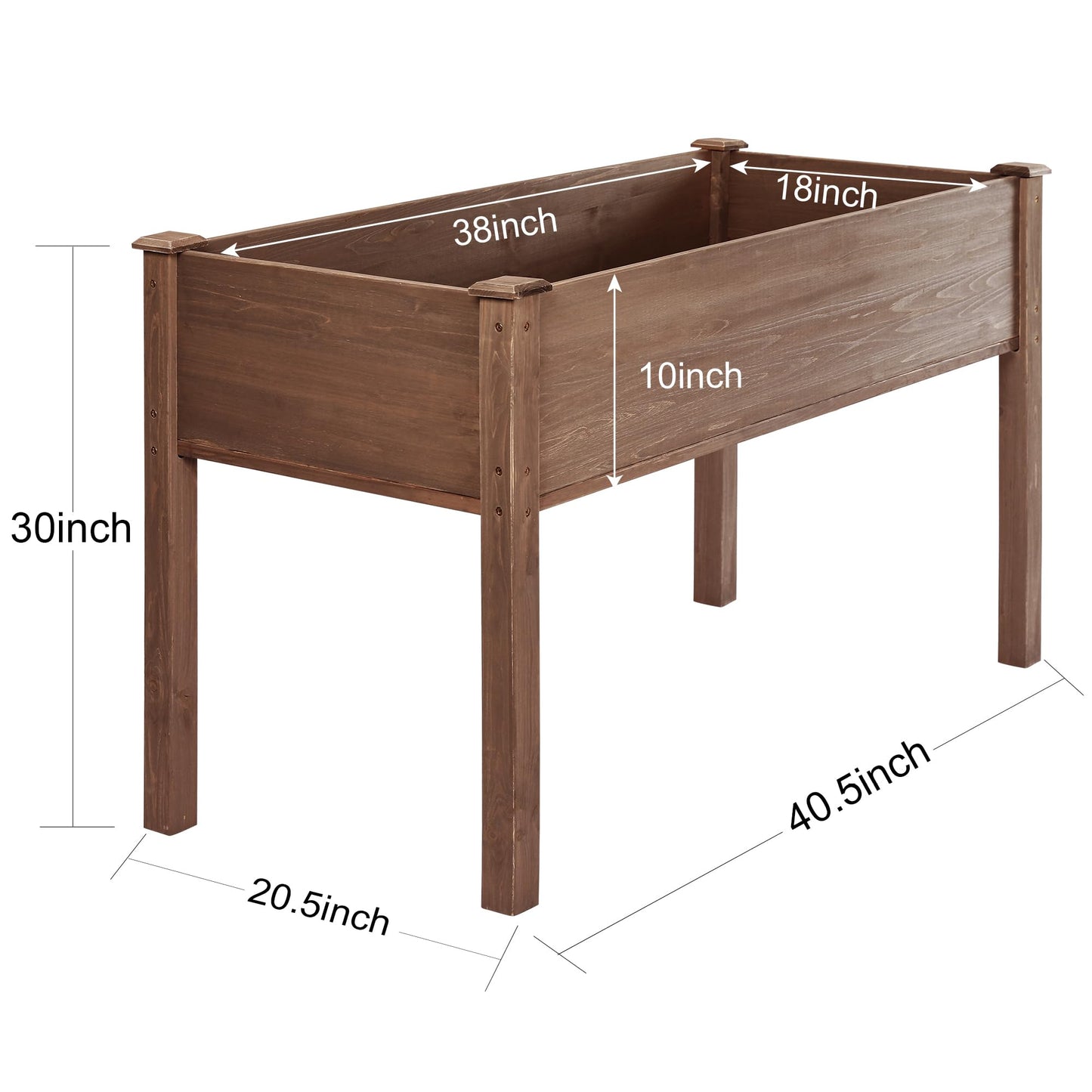 LZRS Raised Garden Bed Outdoor Planter Box with Legs for Herbs, Vegetables, Flowers, Great for Outdoor Patio, Yard and Deck, 220lb Capacity, Brown