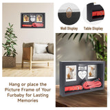 Dog Memorial Gifts for Loss of Dog, Pet Memorial Dog Picture Frame 13" Wooden Shadow Box Display with Collar & Leasd Holder, Sympathy Gift for Loss of Dog/Cat, Wall Hanging & Tabletop (Dark Grey) FITWOWFIT