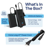 The Blue Cactus Universal Battery Pack for Reclining Furniture with LCD Display- Wireless 2500mAh Rechargeable Battery for Electric Recliner, Power Sofa, Couch, Lift Chair- Fits 2-Pin Motion Furniture The Blue Cactus Company