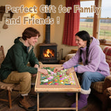 SkylarkJoy Jigsaw Puzzle Table 1500 Pieces, Portable Puzzle Board with 4 Drawers and Cover, Wooden Puzzle Board for Adults with Drawers, Board Gmae Table for All Ages SkylarkJoy