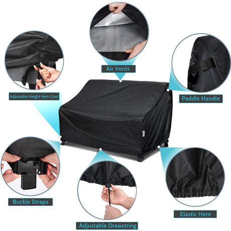 VARIETYFACE Patio Furniture Covers Waterproof,79Wx37Dx35H inches,3-Seater Outdoor Sofa Covers Sunproof,Durable Lawn Furniture Covers, Black VARIETYFACE