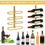 KHayRovies Wine Rack Wall Mounted for 8 Wine Bottles, Metal Wall Hanging Wine Holder Storage, Wine Organizer Shelf for Kitchen Dining Room Bar (Golden) KHayRovies