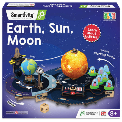Smartivity Earth-Sun-Moon Space Toy for Kids 8-14 Years Old | Interactive 3D Model Ideas for Boys & Girls | DIY STEM Science Toys for 8,9,10,11,12,13,14 I Wooden Engineering Game