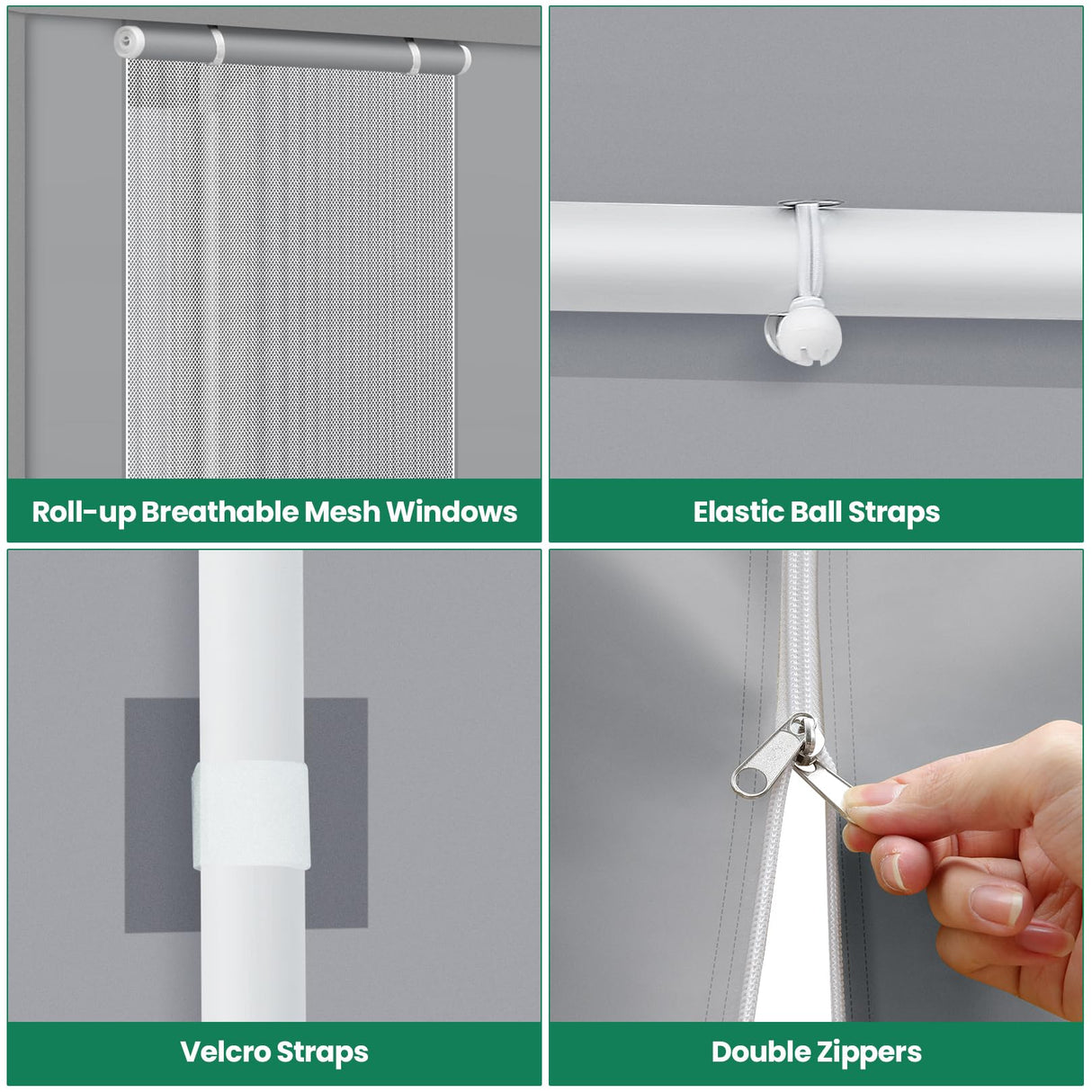 COBIZI Carport Canopy 12x20 Heavy Duty Portable Garage with Roll-Up Ventilation Windows & Doors, Removable Sidewalls Car Canopy Car Tent Waterproof with Built-in Sandbags for Cars, Boats, Trucks, Gray COBIZI