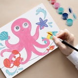 8 Packs 5x7 Pre Drawn Canvas Set,Paint by Numbers for Kids,48 Paints 8 Brushes 2 Easels,Pre-Printed Acrylic Oil Painting Kit Ages 8-12 9-12 4-8 goldentime