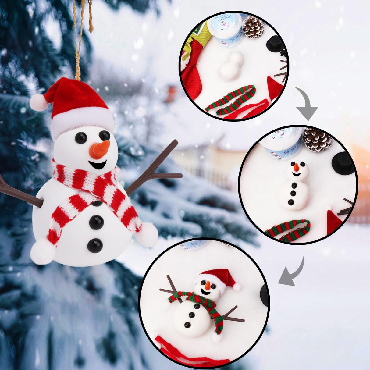 RINOLY Build a Snowman Kit,Christmas Crafts for Kids,Christmas Stocking Stuffers -3 Pack RINOLY