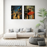 2 Pack Paint by Numbers Kit for Adults Beginner, Romantic Lover Adult Paint by Number Kits on Canvas, DIY Acrylic Number Painting for Adults Landscape for Home Decor Gift 16x20 Inch Possoco