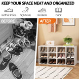 Garden 4 you Shoe Storage Bench, Cubby Shoe Rack with 12 Cubbies, 3-Tier Wood Shoe Rack Organizer, Shoe Organizer Cabinet for Entryway, Hallway, Closet and Garage, White Garden 4 you