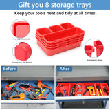 AIRAJ 3 Tier Rolling Tool Cart,Mechanic Tool Cart on Wheels,Industrial Utility Cart with Drawers and Pegboard,440 LBS Capacity Tool Storage Cart for Garage,Warehouse,Blue AIRAJ