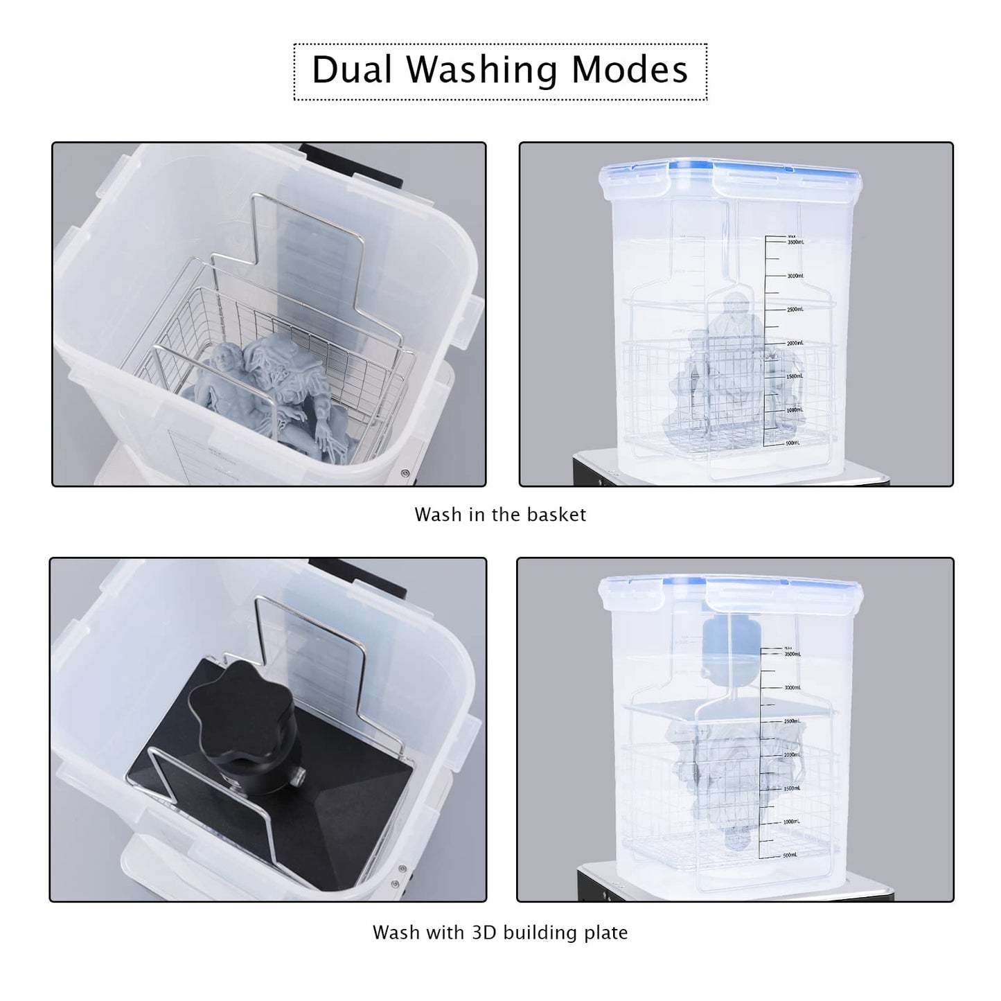 ELEGOO Mercury Plus 2.0 Wash and Cure Station Washing and Curing Machine Resin Curing Station for LCD/DLP/SLA 3D Printed Models with Rotary Curing Turntable and Washing Bucket - WoodArtSupply