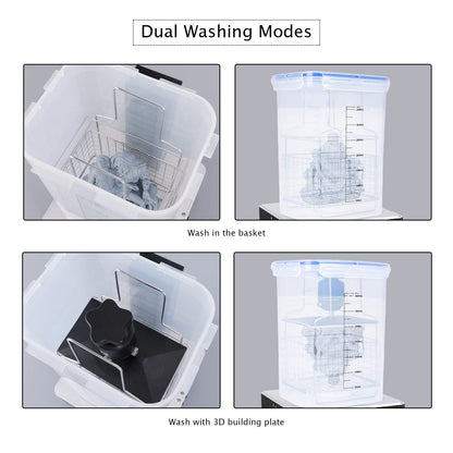 ELEGOO Mercury Plus 2.0 Wash and Cure Station Washing and Curing Machine Resin Curing Station for LCD/DLP/SLA 3D Printed Models with Rotary Curing Turntable and Washing Bucket - WoodArtSupply