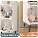 Aenuert White 4-Cube Open Bookshelf - Modern Wooden Storage Cabinet for Living Room, Bedroom, and Office Aenuert