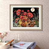 KTHOFCY 5D DIY Diamond Painting Kits for Adults Kids Skull Flower and Moon Full Drill Embroidery Cross Stitch Crystal Rhinestone Paintings Pictures Arts Wall Decor Painting Dots Kits 15.7X11.8 in KTHOFCY