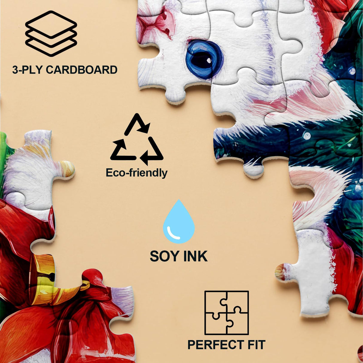 BUHAH Christmas Funny Cat Puzzles for Adults 1000 Pieces Winter Holiday Animal Jigsaw Puzzles Xmas Impossible Puzzle Challenging Puzzles for Adults As Christmas Decorations BUAHA