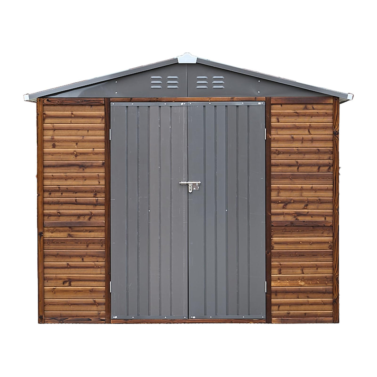Shed 8' x 8' Storage Shed, 8x8 FT Wood Sheds & Outdoor Storage Clearance, Utility and Tool Garden Shed, Waterproof Storage Shed Large with Lockable Doors for Backyard, Patio, Outside Use AEMSOFK