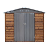 Shed 8' x 8' Storage Shed, 8x8 FT Wood Sheds & Outdoor Storage Clearance, Utility and Tool Garden Shed, Waterproof Storage Shed Large with Lockable Doors for Backyard, Patio, Outside Use AEMSOFK