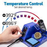 WEP 926LED V3 Soldering Iron Station Kit with Solder Wire, 5 Soldering Tips, Tip Cleaner,Tweezers, Desoldering Pump with Temperature Control, Sleep Mode, C-F Conversion Function WEP