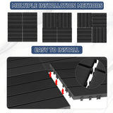 36 sq. ft Plastic Interlocking Deck Tiles, 36 Pack Patio Deck Tiles Waterproof Outdoor Flooring 12" x 12"All Weather Uses for Porch Poolside Balcony Backyard Pathway, Charcoal Gray laapee