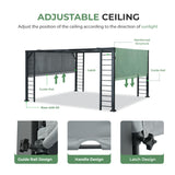 LUXIJOY 10' X 12' Outdoor Retractable Pergola, Aluminum Pergola with Retractable Sun Shade Canopy, Patio Metal Pergola for Deck, Backyard, Garden LUXIJOY