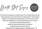 Birth Stat Sign Personalized for Newborn Baby, Scarlett James Design, Crib & Nursery Decor, Photography Prop, Baby Shower Gifts, Gender Reveal, Hickory Hollow Designs