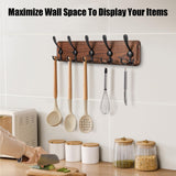 Gohiuo Rustic Wall Mount Coat Rack, Coat Hooks Wall Mount Wood Coat Rack with 5 Triple Hooks, Heavy Duty Wooden Wall Mounted Coat Hanger for Entryway, Farmhouse Hanging Coats, Hats, Bags,Towels Gohiuo