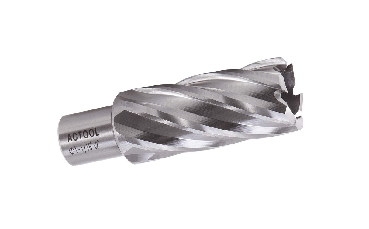 ACTOOL 1-1/16" Diameter × 2" Depth of Cut HSS ANNULAR Cutter with 3/4'' Weldon Shank ACTOOL
