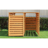 Hanover Outdoor Storage Shed, 4.9 ft. x 4 ft., Wooden Outdoor Shed for Trash and Recyclables with Locking Latch and Waterproof Roof, Durable Trash Sheds for Backyard, Patio, or Lawn Hanover
