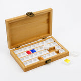 Pufguy 4x6 Inch Empty Wooden Paint Palette Box Portable Wooden Paint Palette Wooden Watercolor Paint Palette, 36 Wells Pufguy