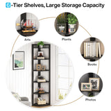 Tribesigns 6 Tier Corner Shelf, 70.9 Inch Tall Corner Bookshelf Small Bookcase Modern Corner Shelving Unit Storage Rack for Living Room, Home Office, Kitchen, Small Space (Black) Tribesigns