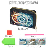 JISHSHAY Diamond Painting Credit Card Holder Sun Diamond Art Credit Card Wallet Moon Gem Art Wallet Eye Gem Painting Coin Purse Sun Moon Embroidery Billfold Mosaic Kits for Adults Billfold JISHSHAY