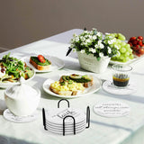 Billbotk Ceramic Coasters with Bible Verses, Coasters Set of 8 with Holder, Absorbent Drink Coasters for Home Decor and Christian Gifts, 4 Inches Billbotk