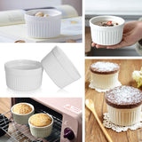 Ramekins 6 oz, Set of 8, Creme Brulee Ramekins, Souffle Dishes, Oven Safe Porcelain Ramiken Bowls For Custard, Lava Cakes, Pudding, Flan, Mini Desserts, Jam and Ice Cream, Ramekins For Baking GPYG