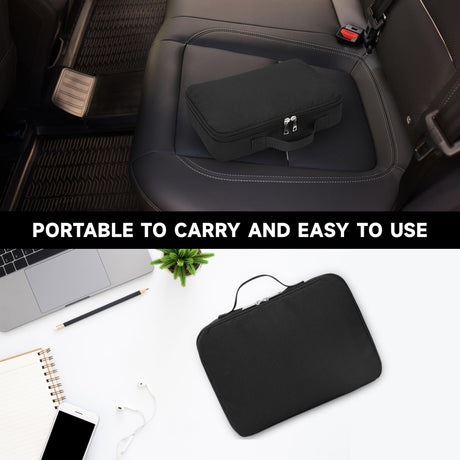 Sgorlds Portable Gun Safe for Handgun and Valuables, Pistol Safe, Gun Box for Handguns, Gun Safes with Handbag for Car, Home, Travel 9.4" x6.6" x1.8",Black Sgorlds