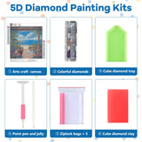 NAIMOER Landscape Diamond Art Kits for Adults Beginner, 5D Diamond Painting Kit, Beach Full Drill Gem Art Mosaic Kits DIY Paint by Diamonds Dot, Diamond Painting Crafts for Home Wall Decor 12x16inch NAIMOER