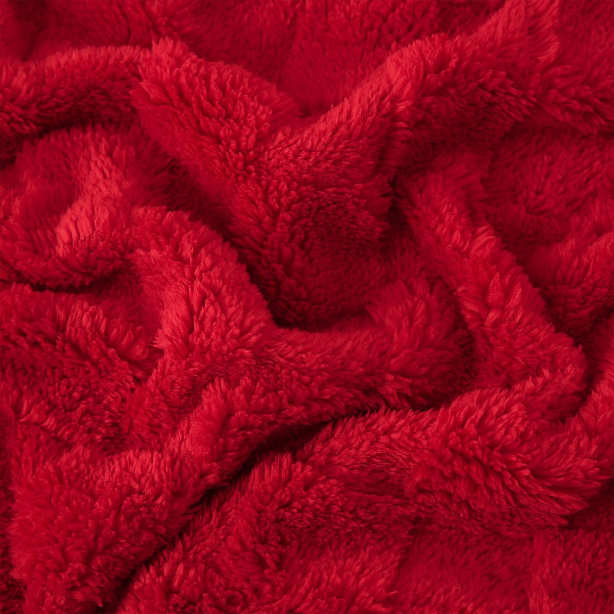 Linecooo Red Fleece Throw Blanket 50”×60” for Couch Sofa Bed,Super Soft Cozy Plush Microfiber Flannel Blanket with 3D Checkered Design Lightweight Decorations for Adults,Woman,Girls Linecooo