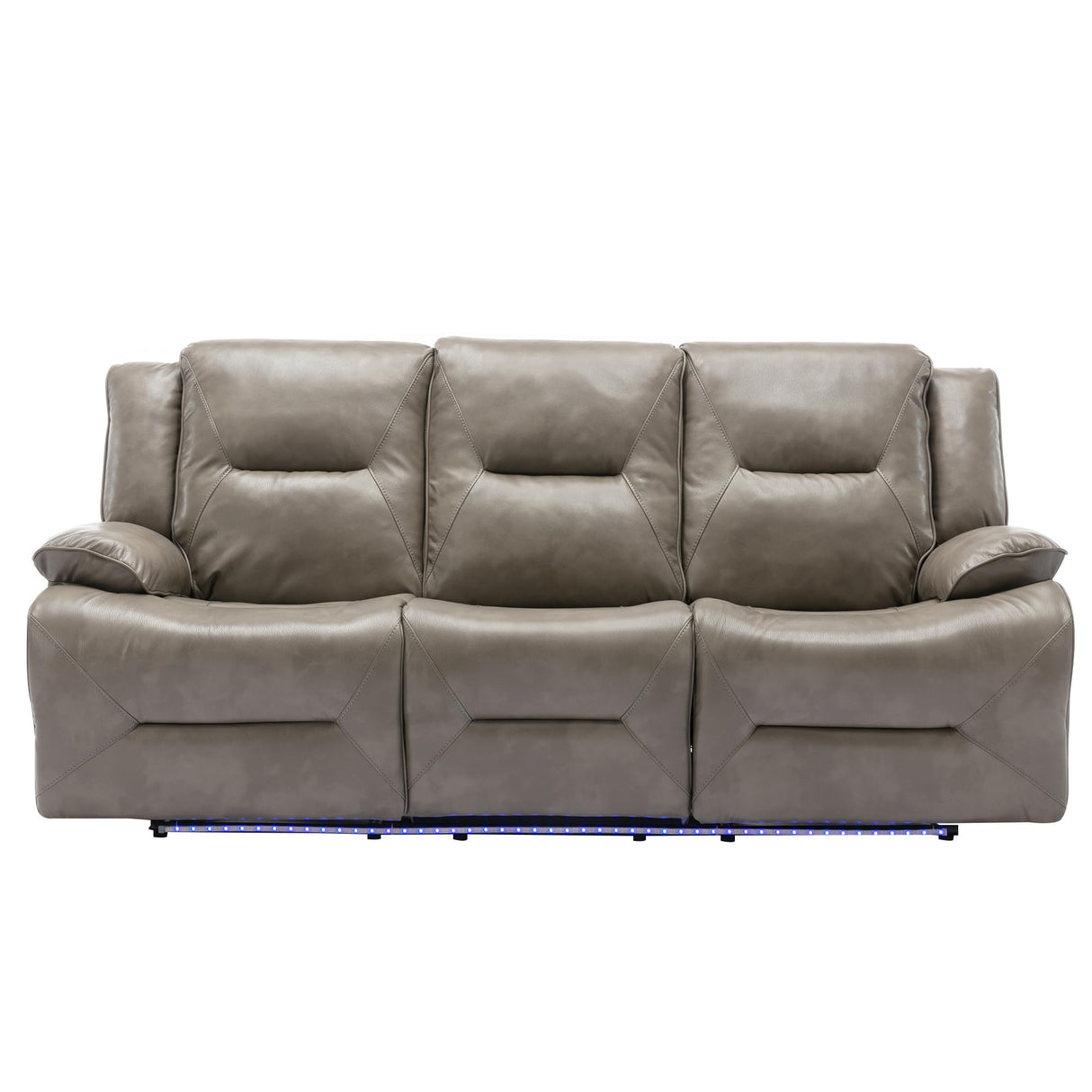 3 Seater Home Theater Recliner Manual Recliner Chair with a LED Light Strip Two Built in Cup Holders for Living Room,Bedroom, Grey Generic