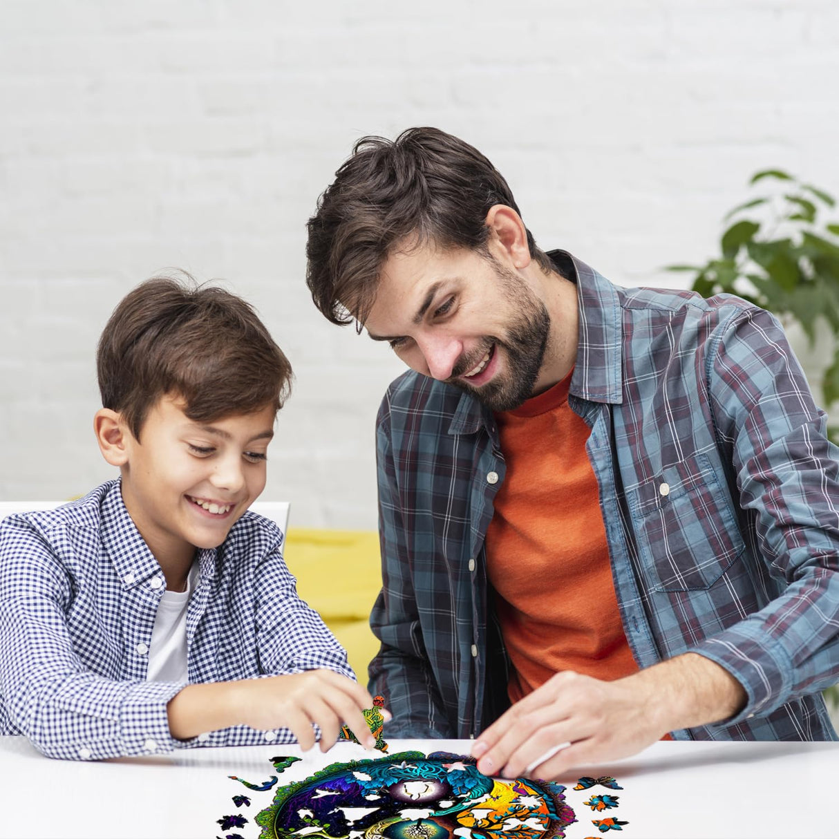 JIGFOXY Wooden Puzzle for Adults, Tree of Life Wooden Jigsaw Puzzles, Unique Zen Shape Puzzles, Christmas Thanksgiving Gifts for Family Friend(S-7.9 * 7.9in-100psc) Jigfoxy