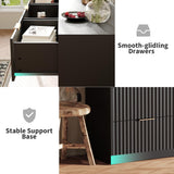 Fluted Dresser for Bedroom, 9 Drawer Dresser, Large Capacity & Anti-Tip, Modern Chest of Drawers with Metal Handles, Wooden Dressers Closet Storage Organizer for Living Room Hallway Entryway GarveeHome