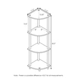 Furinno Turn-N-Tube 4-Tier Corner Display Rack Multipurpose Shelving Unit, Dark Brown Grain/Black Furinno