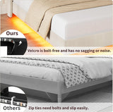 GarveeHome Queen Size Floating Bed Frame, Suspended Bed with RGB LED Lights and Charging Station, Upholstered Bed Frame with Storage Headboard and Button Tufted, No Box Spring Needed, Beige GarveeHome