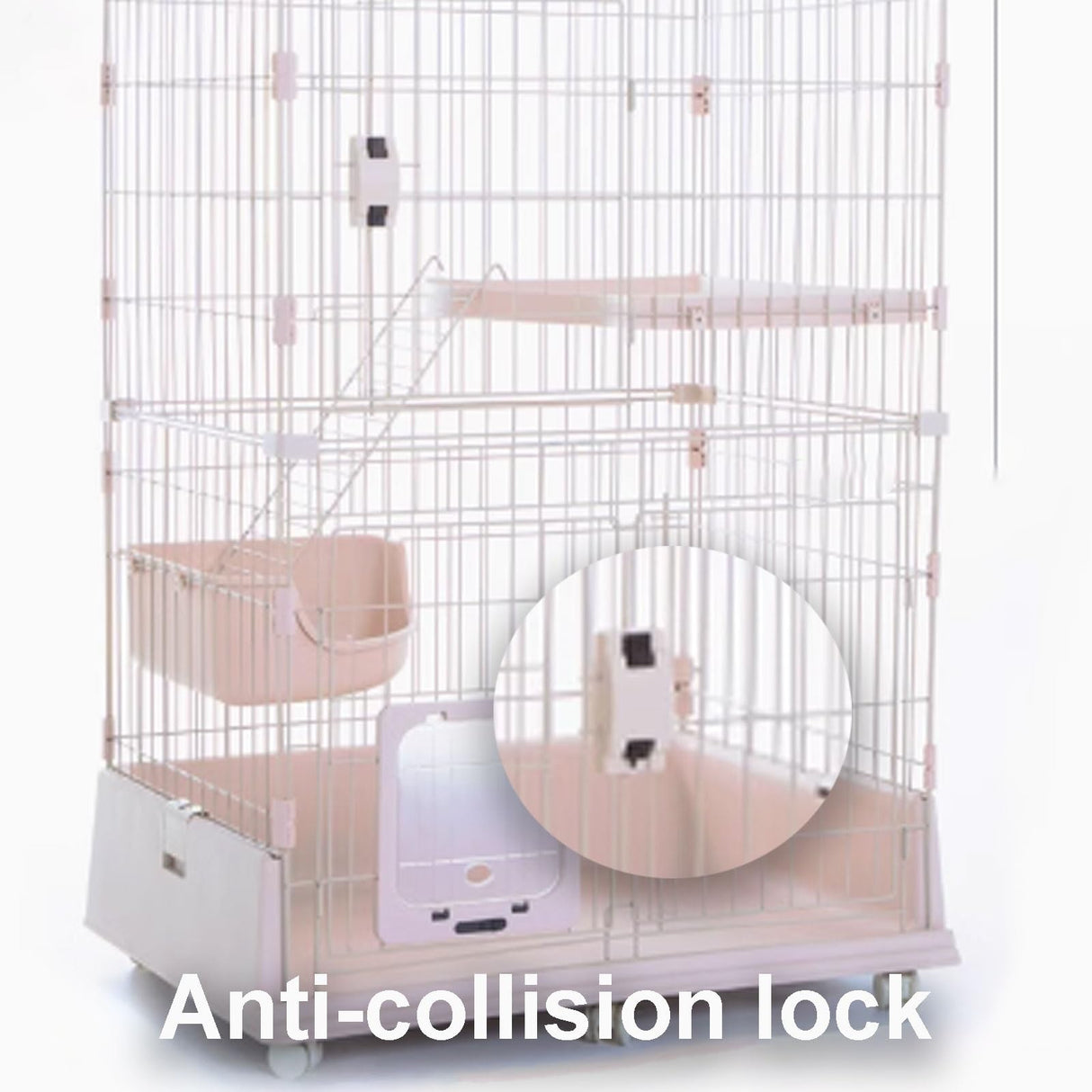 GUQASDV Cat Cages Indoor, Cat Crate, Catio Indoor Cat Enclosure on Wheels, Cat Playpen with Top Cover with Anti-Collision Lock Quick Assembly for Rabbits, Small Animals(White,101x66x126cm) GUQASDV